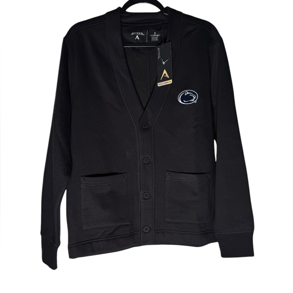 Antigua Victory Cardigan Black Size Small Penn State Nittany Lions Preppy NWT